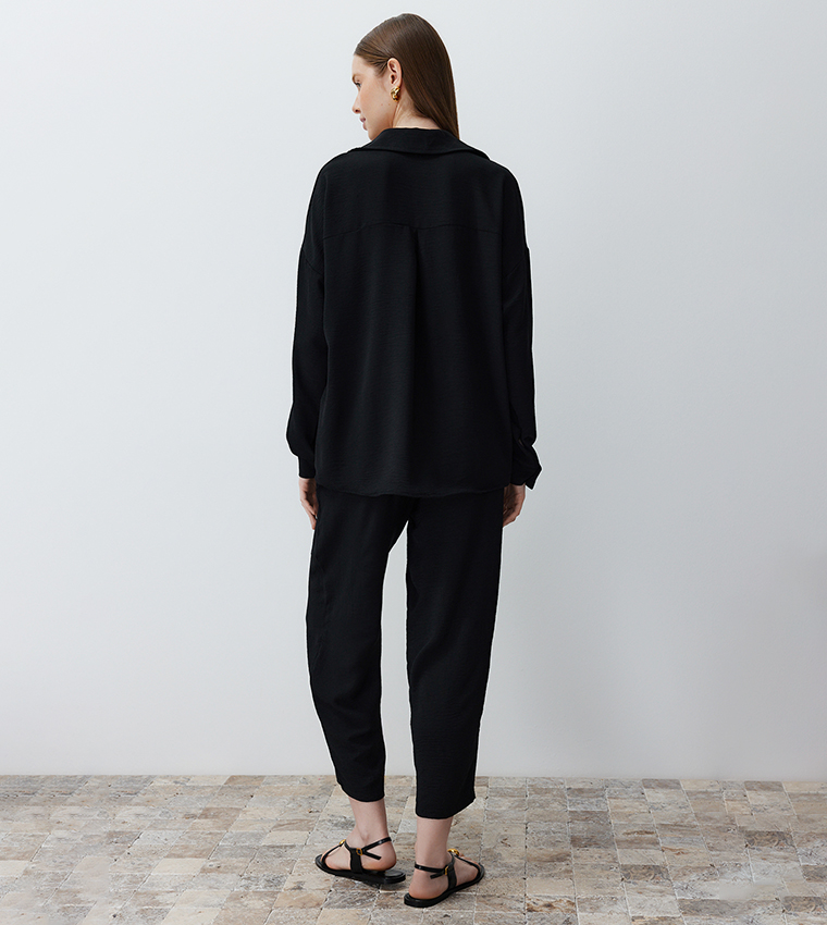 Textured Shirt and Trouser Set