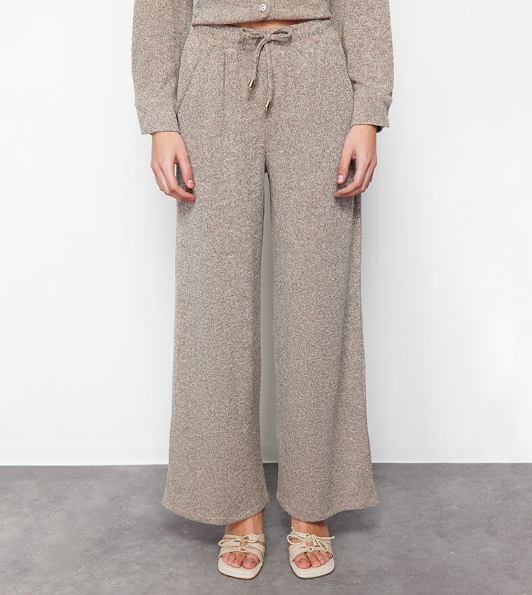 Textured Long Sleeves Top and Bottom Set