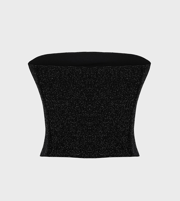 Embellished Strapless Crop Top