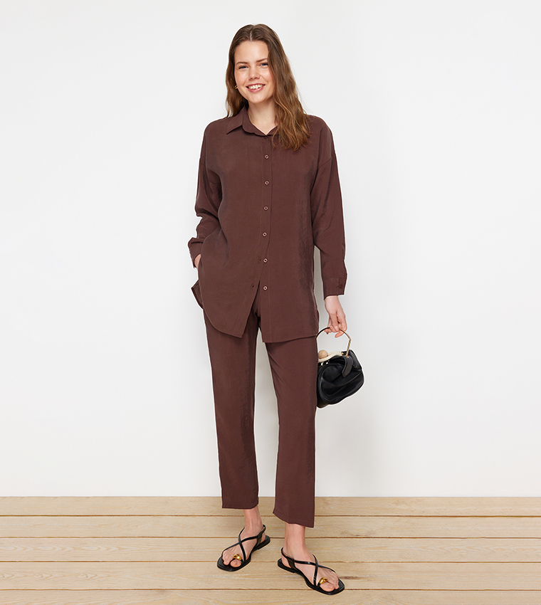 Solid Long Sleeves Co-Ord Set