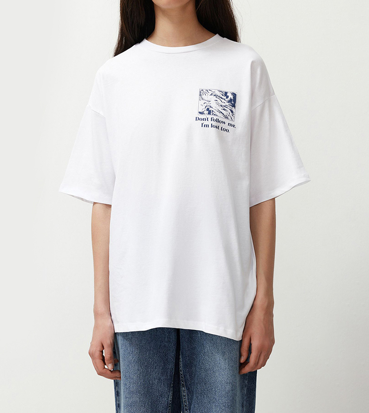 Buy Trendyol Printed Oversized Short Sleeves T Shirt In