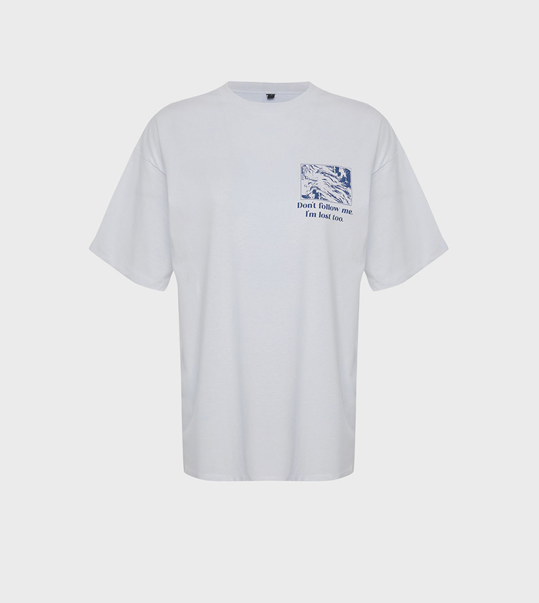 Buy Trendyol Printed Oversized Short Sleeves T Shirt In