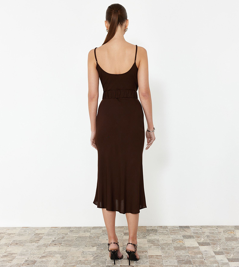 Strappy Belted Midi Dress