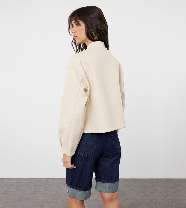 Zippered Stand Collar Jacket