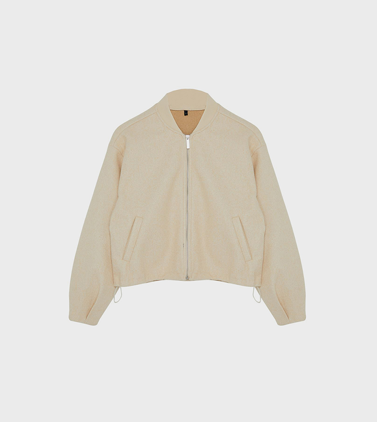 Zippered Stand Collar Jacket