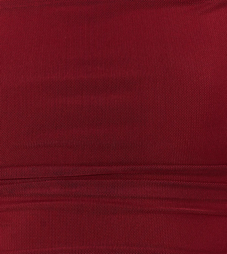 Tulle Detail Strappy Bodysuit Top