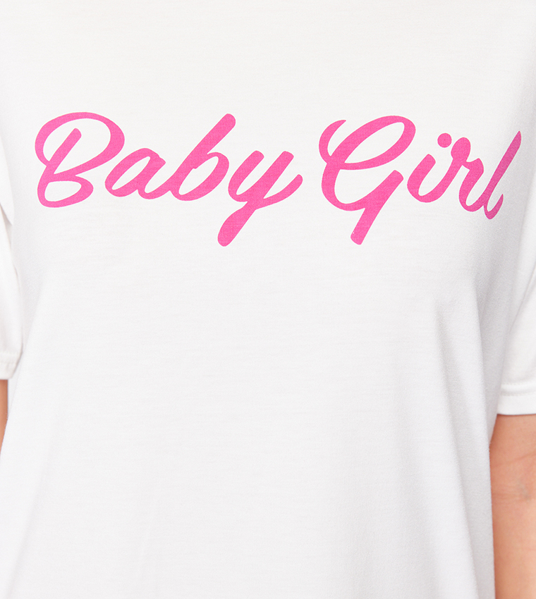 Slogan Printed T-Shirt and Jogger Set