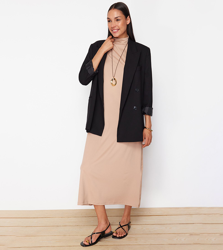 Solid Mock Neck Inner Dress