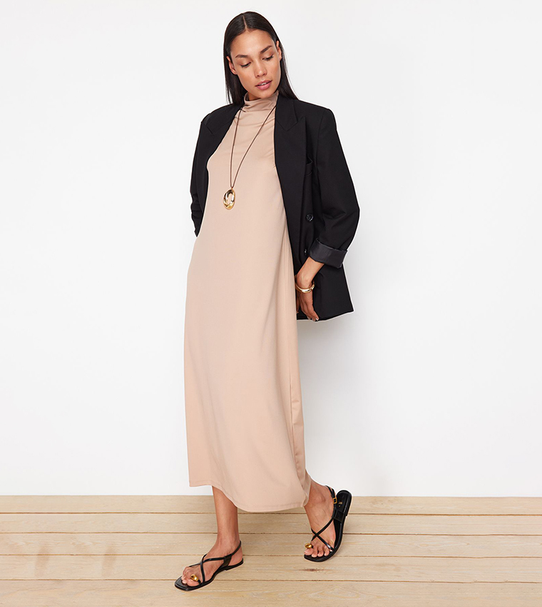 Solid Mock Neck Inner Dress