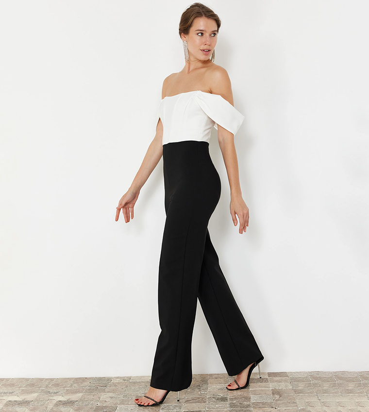 Off-Shoulder Woven Jumpsuit