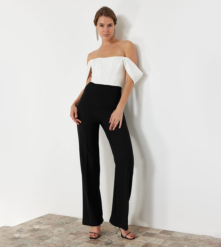 Off-Shoulder Woven Jumpsuit