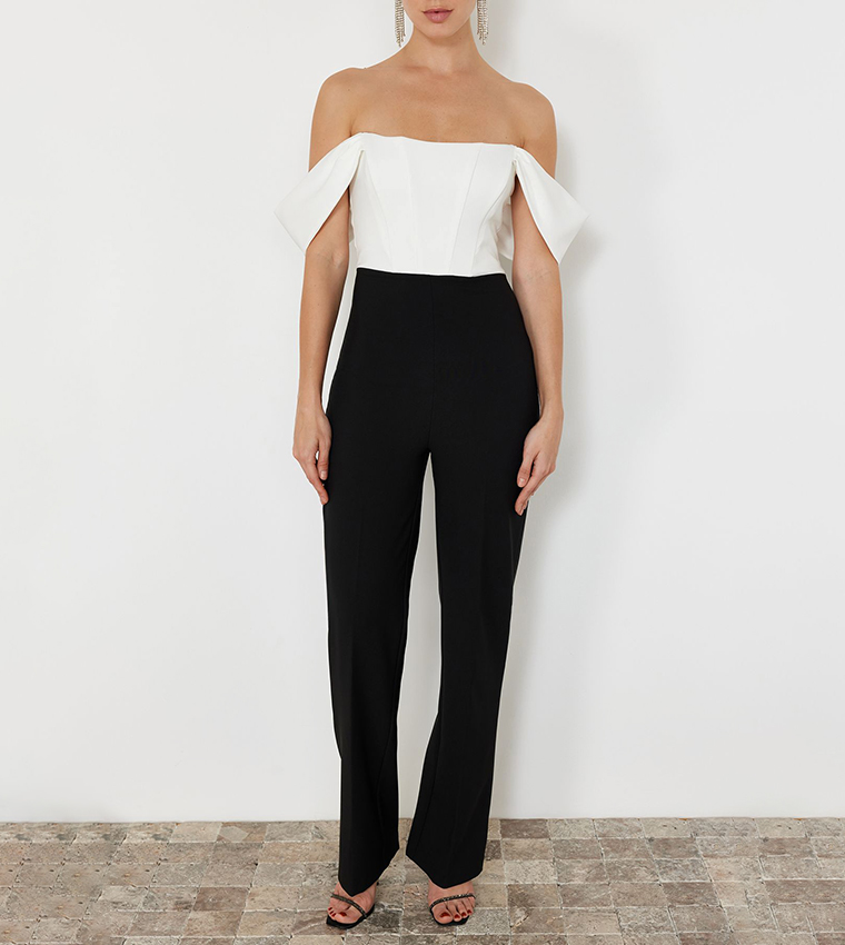 Off-Shoulder Woven Jumpsuit