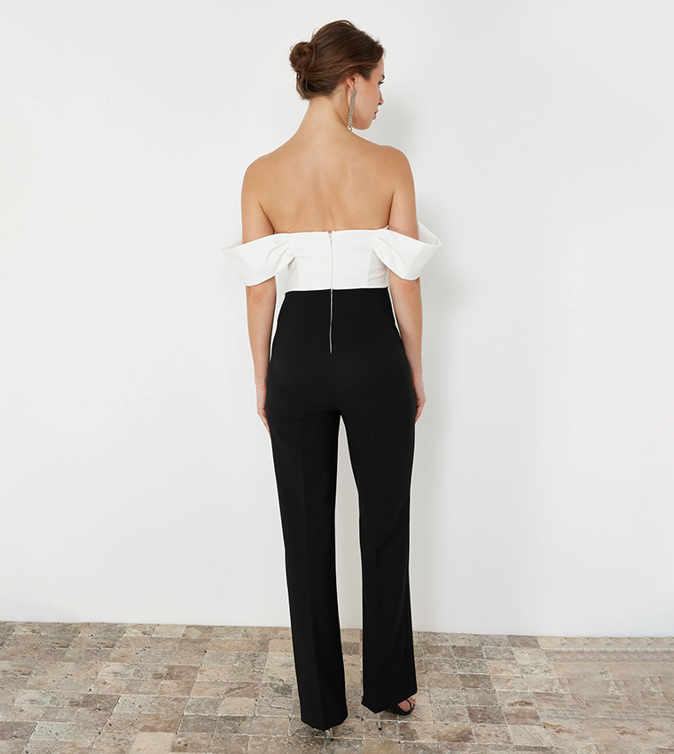 Off-Shoulder Woven Jumpsuit