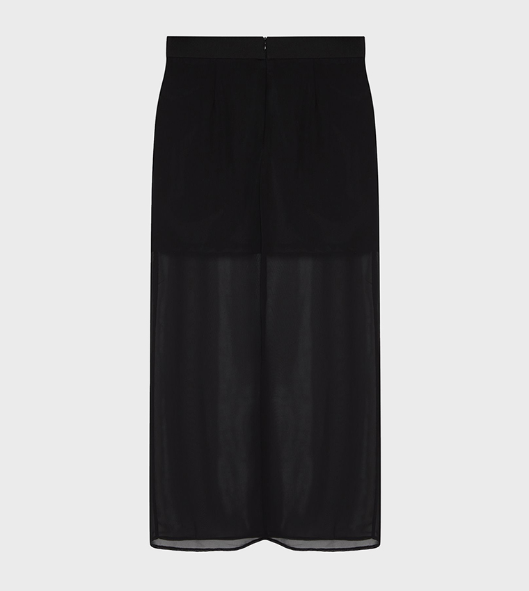 Buy Trendyol Solid Slit Detail Maxi Skirt In Black 6thStreet Bahrain