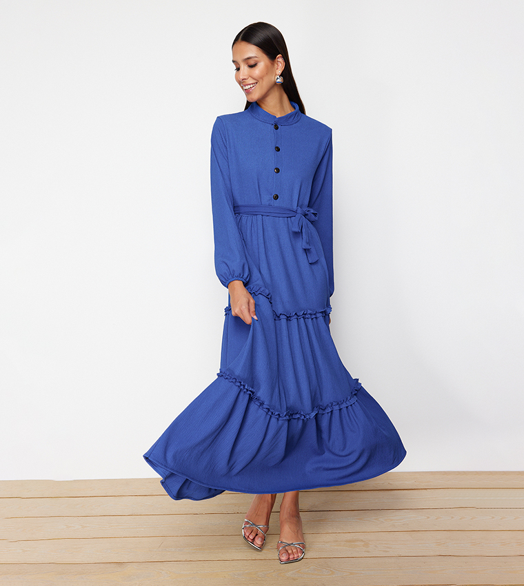 Royal blue casual maxi dress online