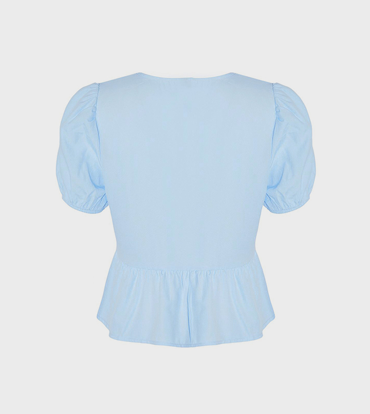 Short Sleeves Tie Crop Shirt