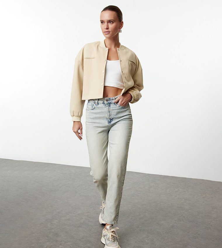 Washed Mom Fit Jeans