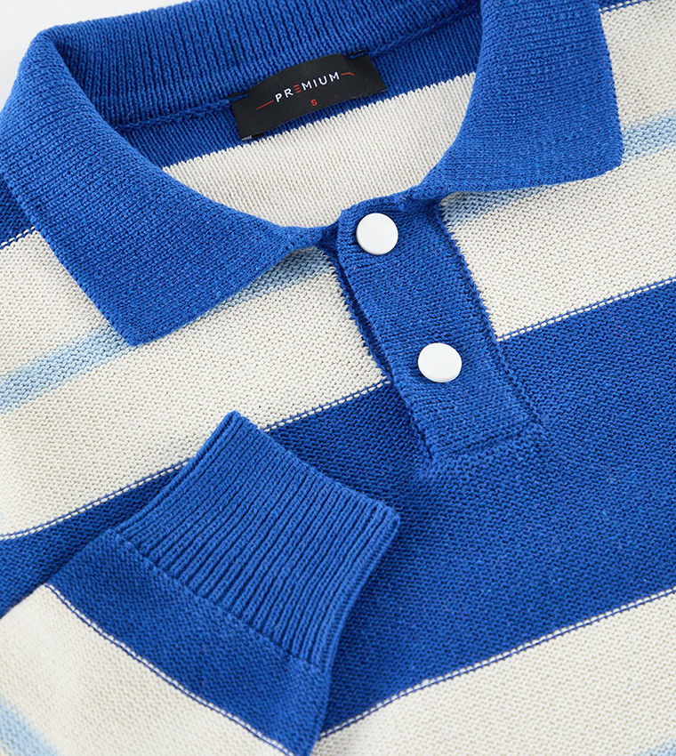 Color Block Oversized Polo Neck Sweater
