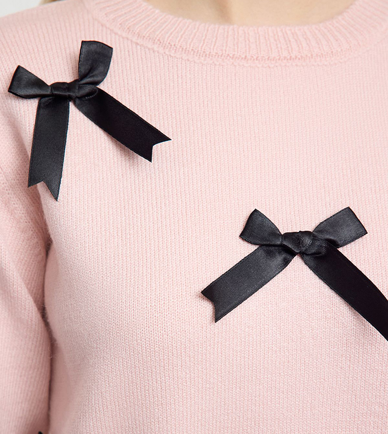 Bow Detail Knitted Sweater