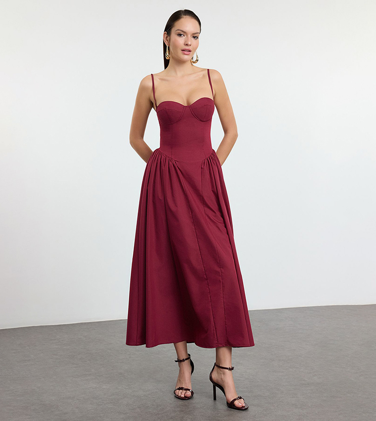 slim fit dress slacks Strappy Flared Dress – KAZO main image 0