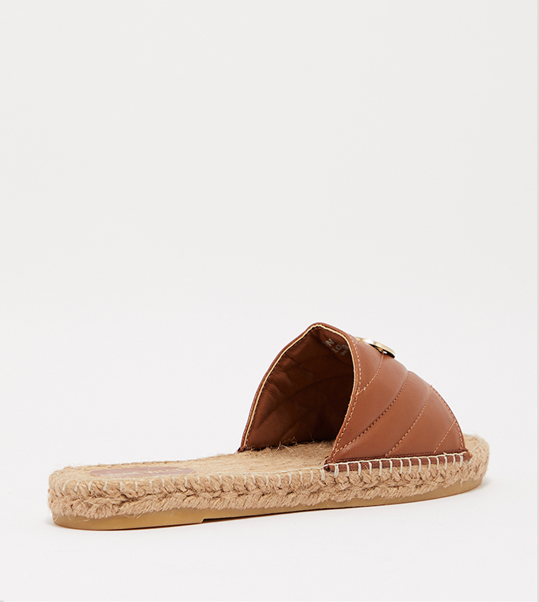 Buy Nine West Onadya Quilted Slip On Sandals In Brown 6thStreet UAE