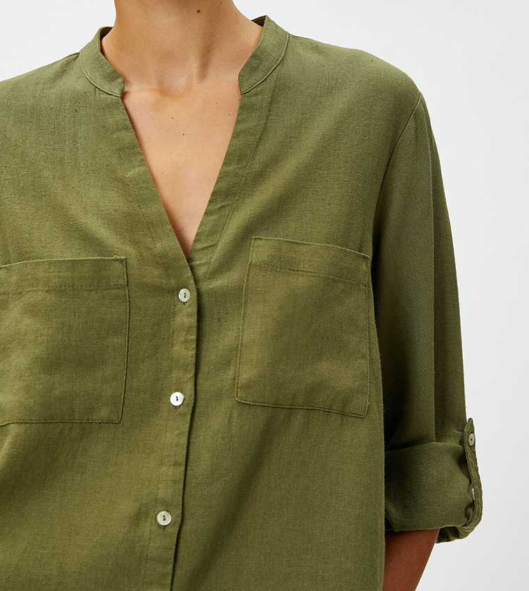Linen Blended Long Sleeves Shirt