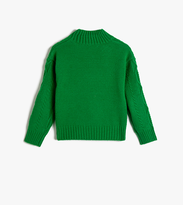 Emerald green cable knit sweater best sale