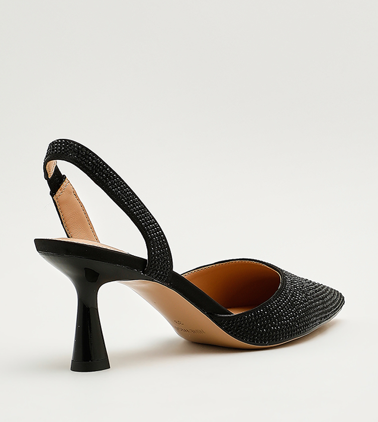 Kena Stone Embellished Slingback Pumps