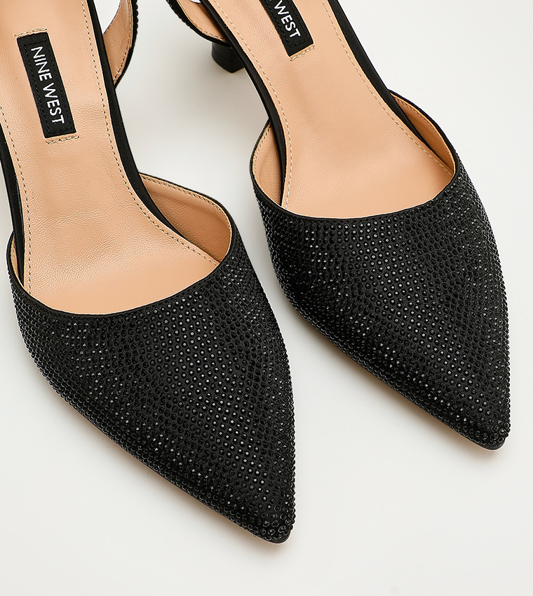 Kena Stone Embellished Slingback Pumps