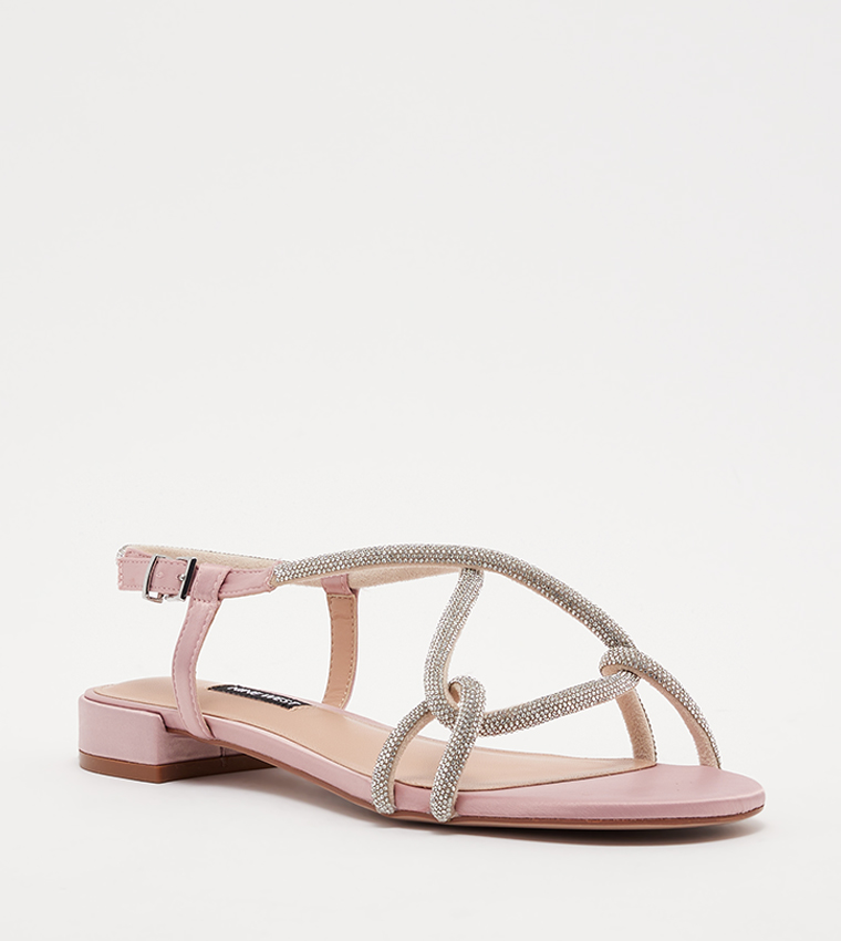 NAYEME2 Embellished Slingback Flat Sandals