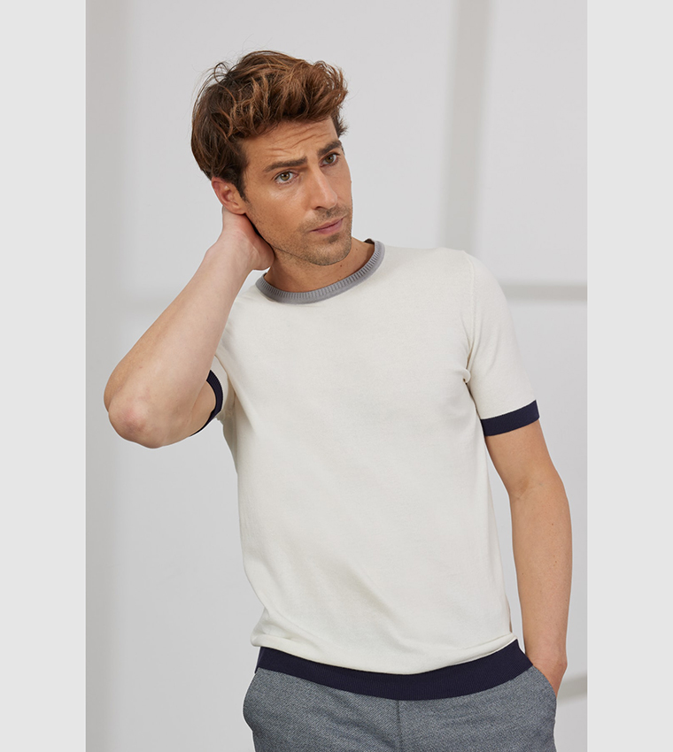 Contrast Trim Crewneck T-Shirt