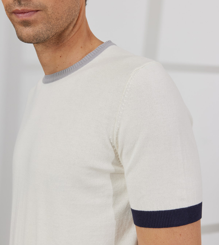 Contrast Trim Crewneck T-Shirt