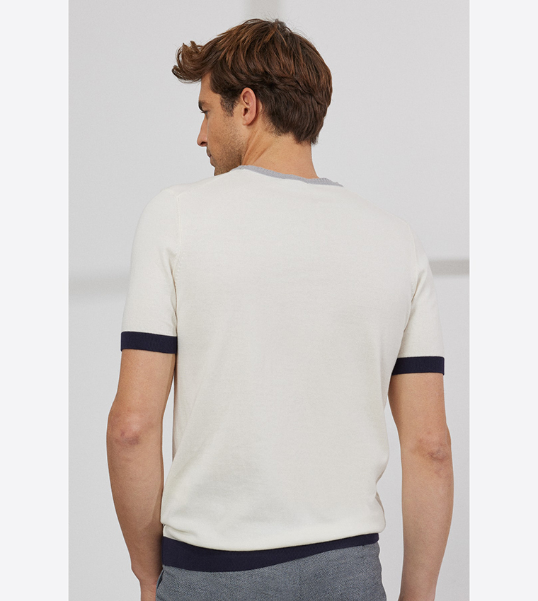 Contrast Trim Crewneck T-Shirt