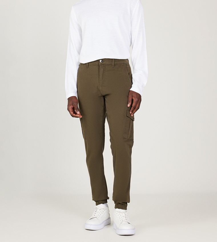 Mid Rise Slim Fit Cargo Joggers