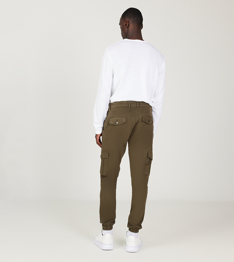 Mid Rise Slim Fit Cargo Joggers