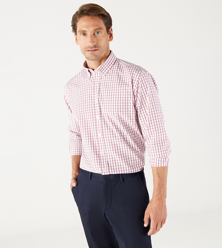 Checked Long Sleeves Cotton Shirt