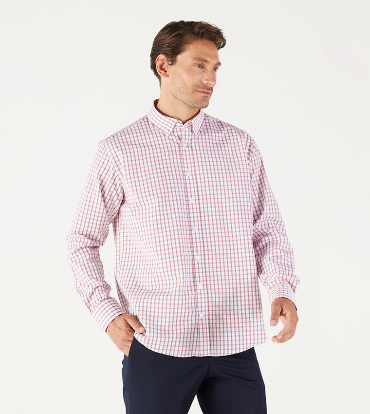 Checked Long Sleeves Cotton Shirt