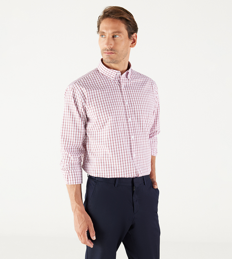 Checked Long Sleeves Cotton Shirt