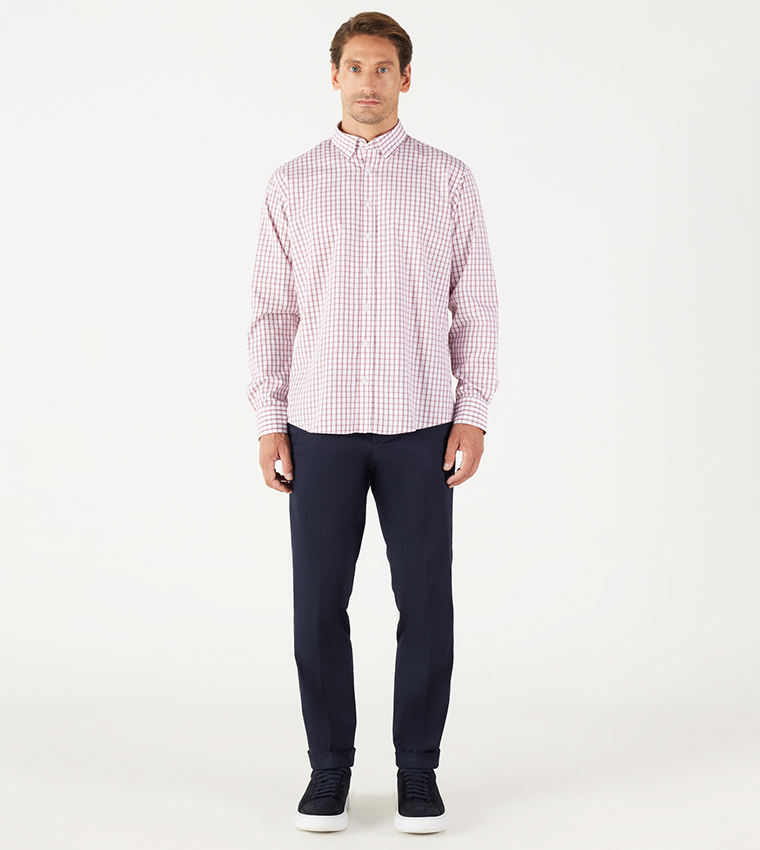 Checked Long Sleeves Cotton Shirt