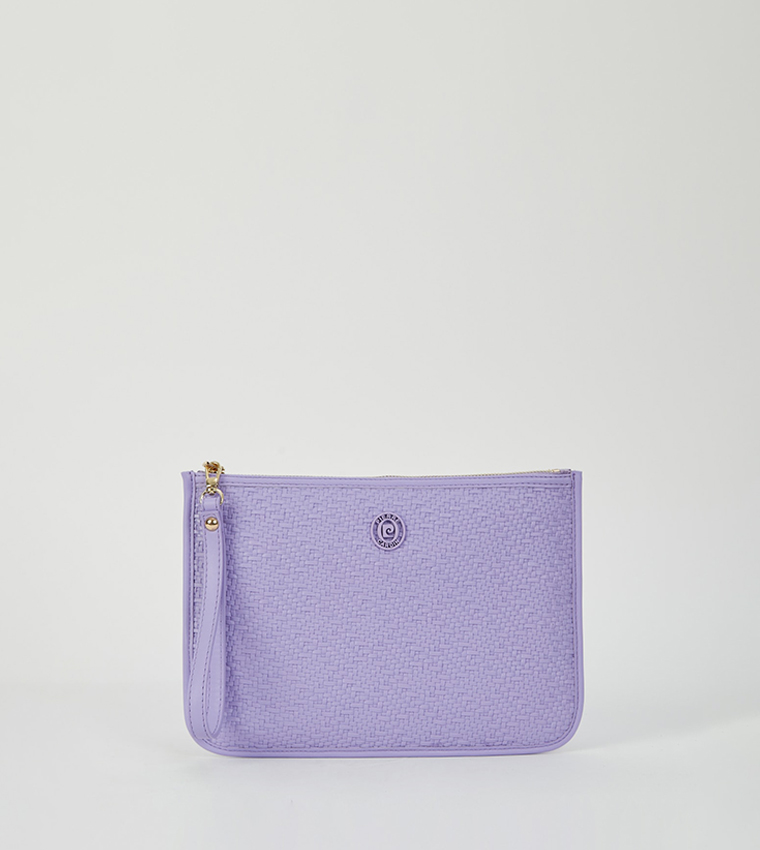 Buy Pierre Cardin Textured Clutch Bag With Wristlet In Lavender 6thStreet UAE