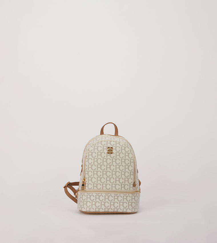 Buy Pierre Cardin Monogram Patterned Backpack In Off White 6thStreet Qatar