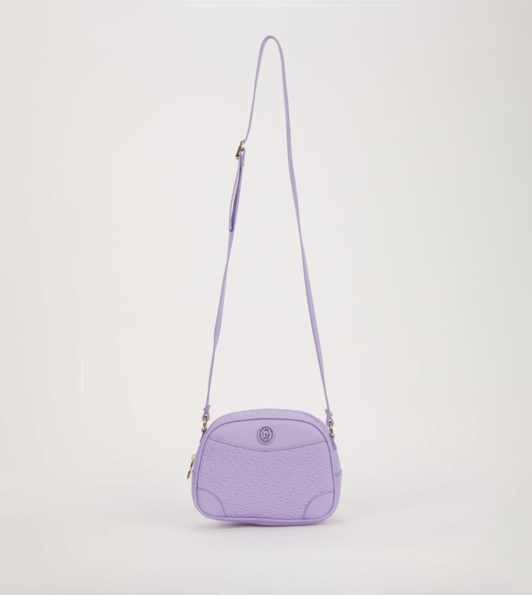 Buy Pierre Cardin Textured Crossbody Bag In Lavender 6thStreet Oman