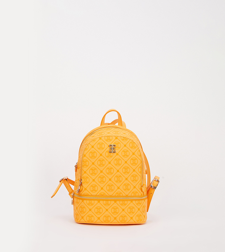 Buy Pierre Cardin Monogram Printed Zip Around Backpack In Yellow 6thStreet Bahrain