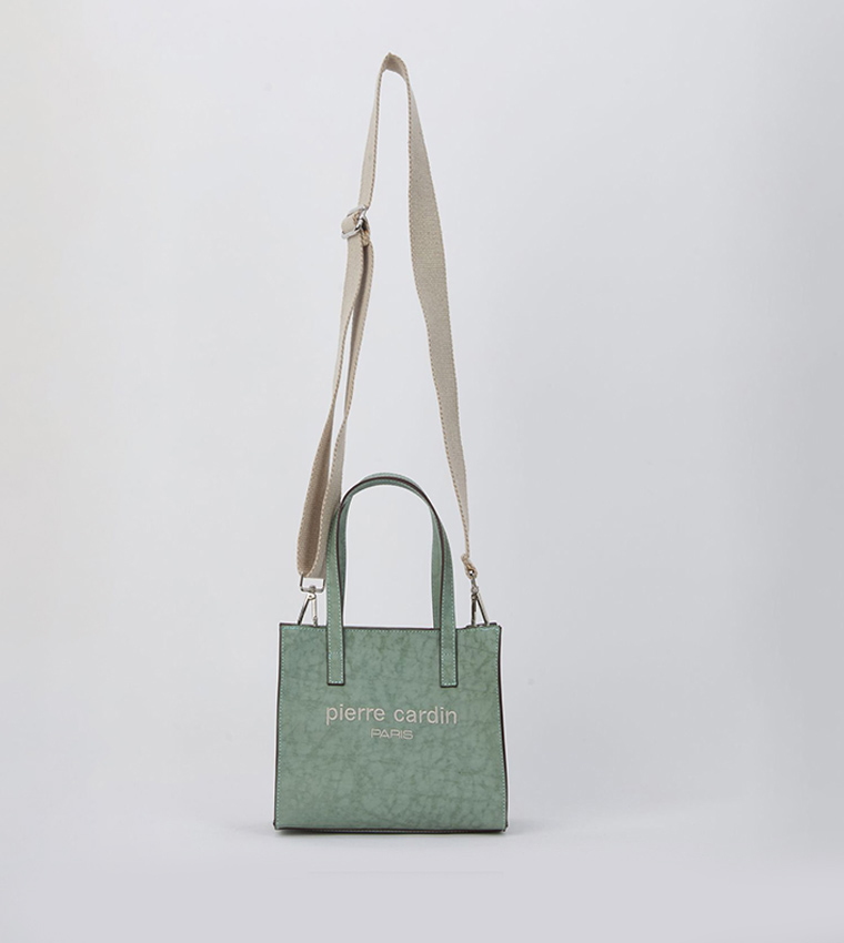 Buy Pierre Cardin Logo Embroidered Mini Tote Bag In Green