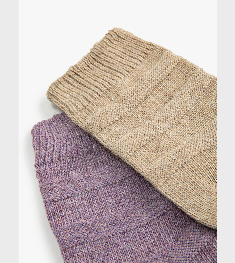 كوتون  جوارب للمنتصف الساق  - متعدد Calf Length Socks