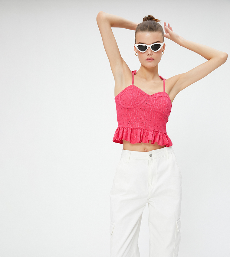 Underwired Ruffle Trim Strappy Top