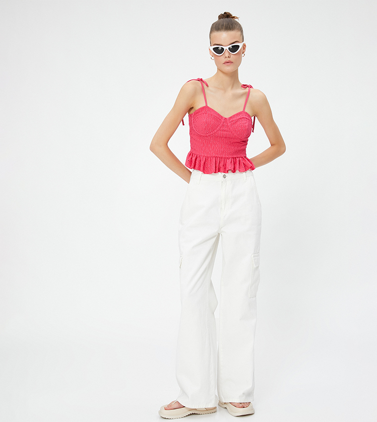 Underwired Ruffle Trim Strappy Top