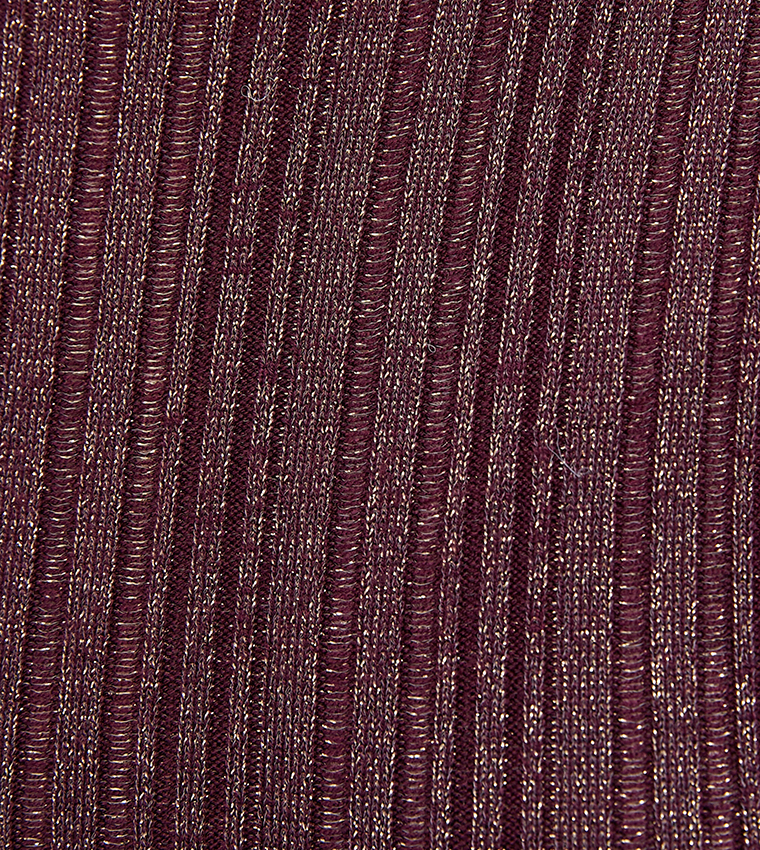 Ribbed Crew Neck Glitter Sweater