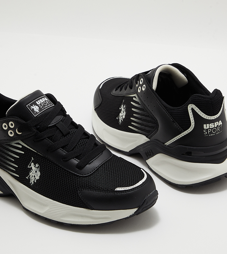 RICK Mesh Detail Lace Up Sneakers