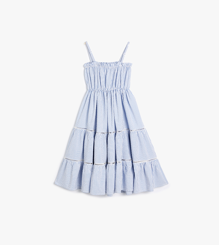 Koton Long Thin Strap Dress - Scalloped A Form Skirt